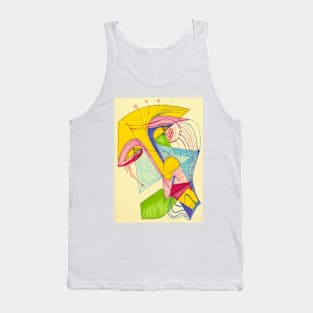 face on a yellow background Tank Top